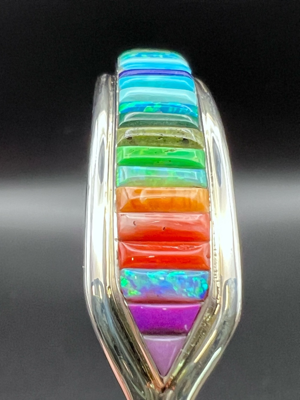 Sterling Silver Opal Inlay Cuff - Picture 7 of 13